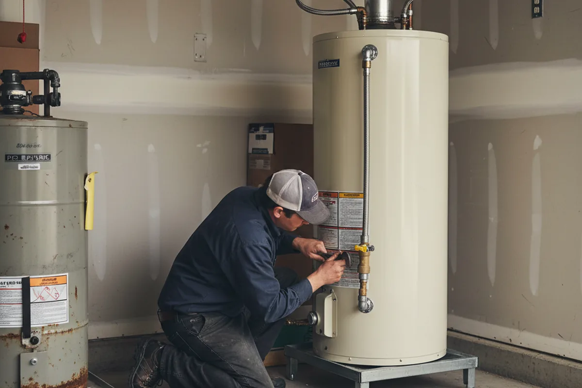 Water heater and shutoff valve replacement in Five Points
